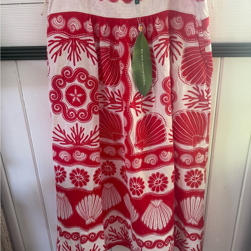Farm Rio red white Ainika shell skirt, XL, BNWT - Picture 6 of 12